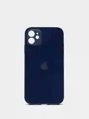 Темно-синий чехол силиконовый со стеклянной панелью для iPhone 11