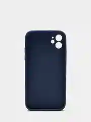 Темно-синий чехол силиконовый со стеклянной панелью для iPhone 11