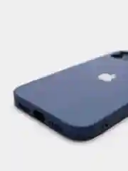 Темно-синий чехол силиконовый со стеклянной панелью для iPhone 11