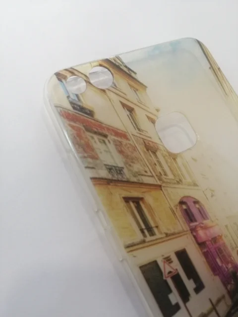 Прозрачный силиконовый с матовым рисунком чехол Huawei P10lite