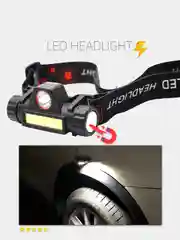 Фонарь налобный с магнитом и USB, с зумом, магнитом и 4 режимами