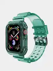 Синий меланж ремешок силиконовый для Apple Watch 42/44/45 с защитой корпуса от повреждений