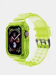 Лимонный ремешок силиконовый для Apple Watch 42/44/45 с защитой корпуса от повреждений