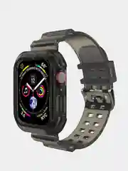 Синий ремешок силиконовый для Apple Watch 42/44/45 с защитой корпуса от повреждений
