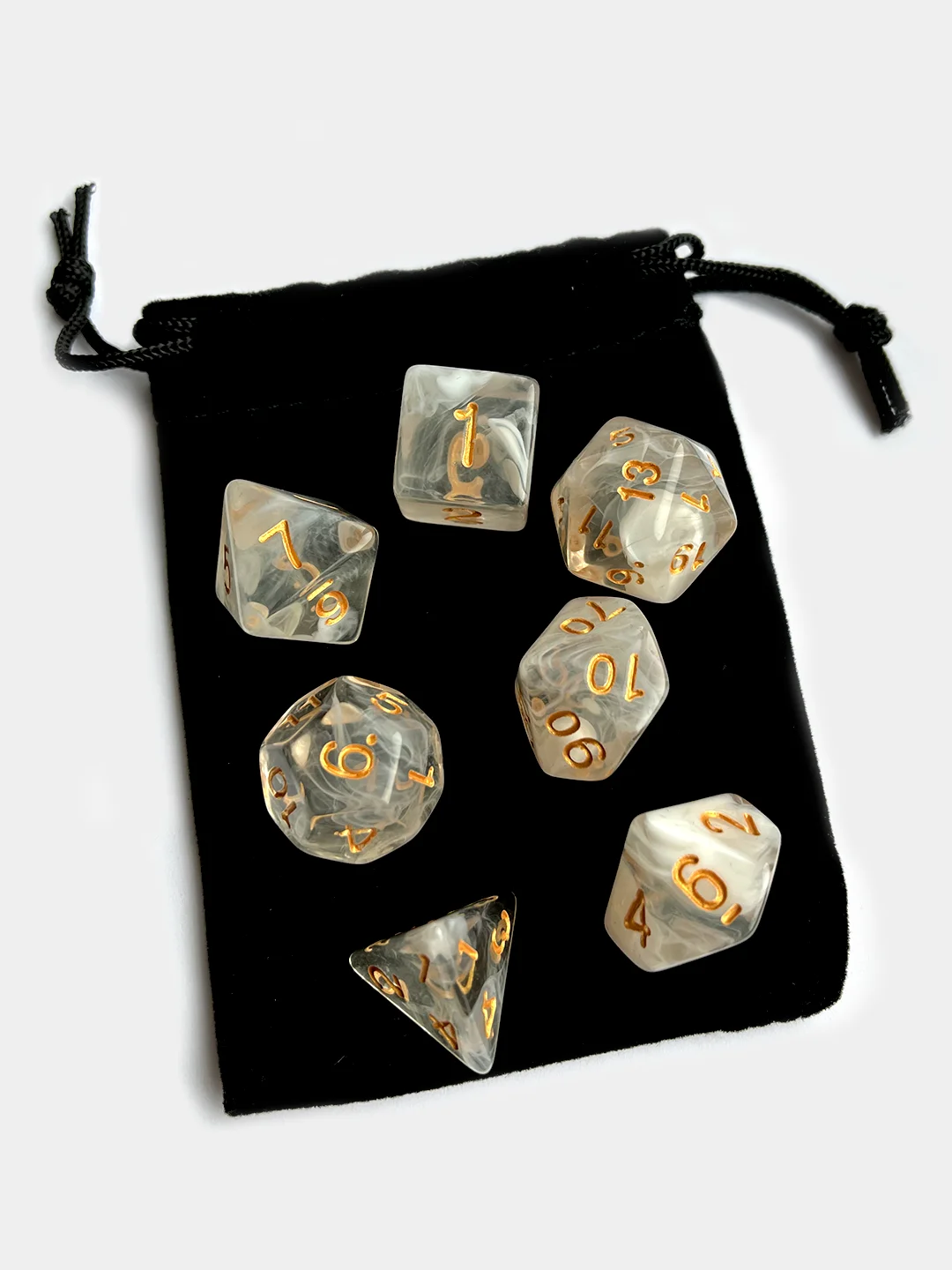 Дайсы - кубики, игральные кости для Dungeons and Dragons (ДнД), набор 7 штук