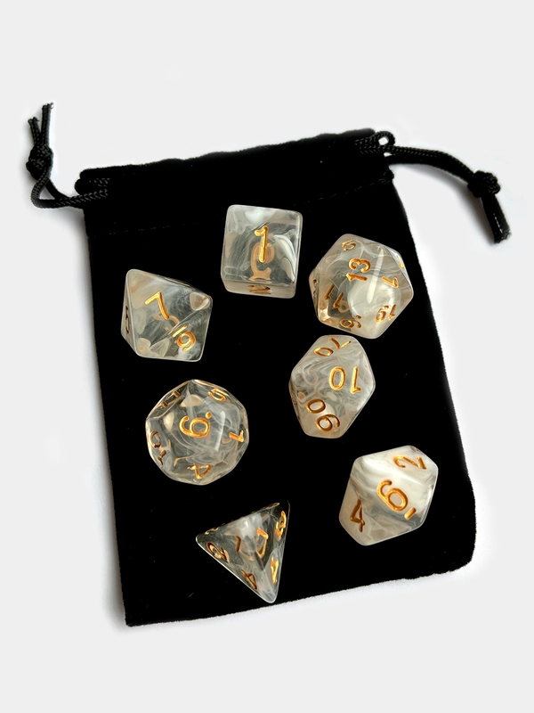 Дайсы - кубики, игральные кости для Dungeons and Dragons (ДнД), набор 7 штук