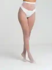 Белый колготки в сеточку со стразами