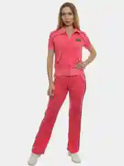 Коралловый костюм-двойка женский, спортивный