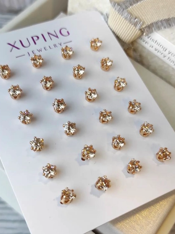 Классические серьги-гвоздики с цирконием Xuping