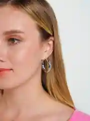 Серебряный серьги-кольца, диаметр 3.5 см