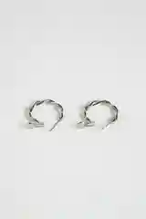 Серебряный витые объемные серьги-кольца, диаметр 2.5 см