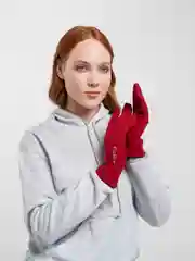 Красный перчатки сенсорные, теплые