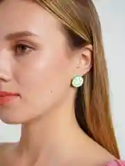 Голубой серьги смайлики разноцветные, сережки