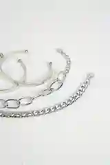Серебряный набор женских браслетов на руку