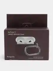 Шоколадный силиконовый чехол для Apple AirPods 3 поколения 2021 (с карабином)