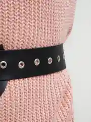 Черный ремень женский из экокожи