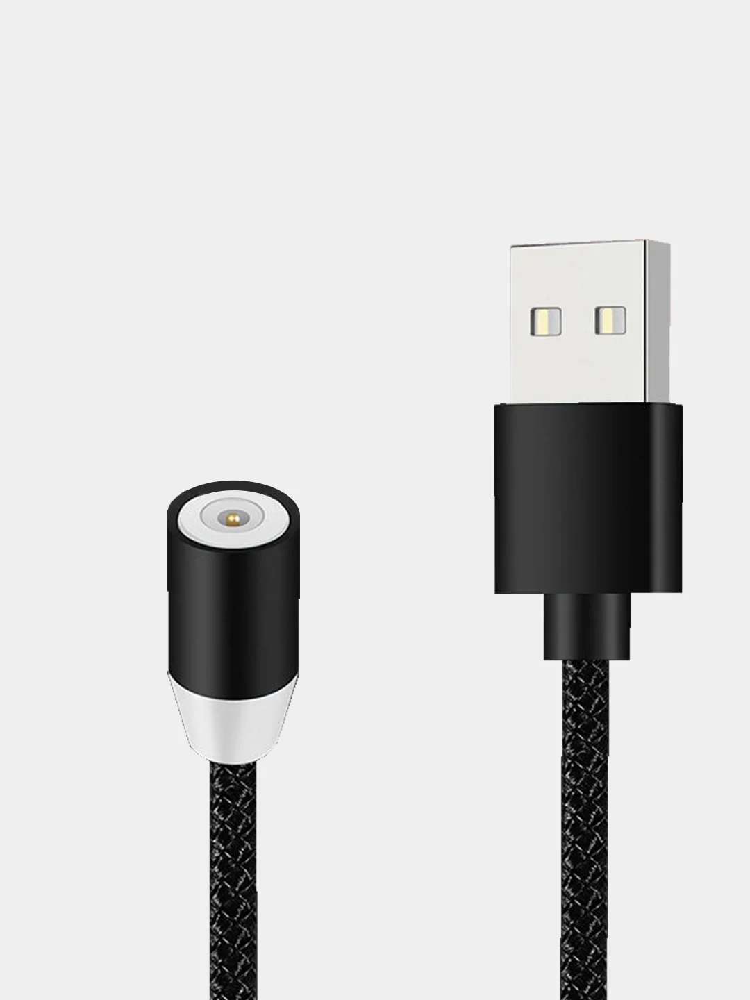 Черный магнитный кабель для зарядки Micro USB, Type C, Lightning