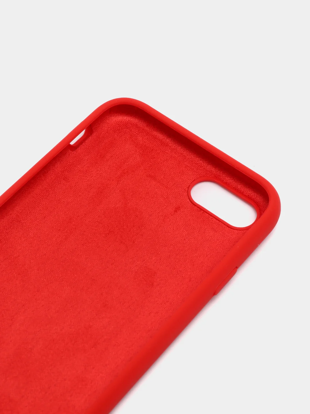 Алый чехол Silicone Case для iPhone 7, 8, SE 2020, с открытым низом