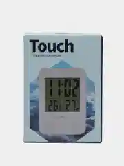 Белый часы-метеостанция Perfeo "Touch", время, температура, влажность, цвет белый, чёрный