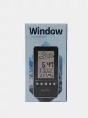 Черный perfeo Часы-метеостанция "Window", время, температура, влажность, дата