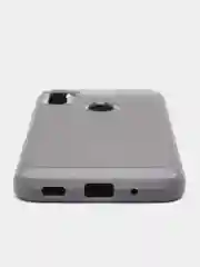 Серый чехол Samsung M11 со вставками под карбон
