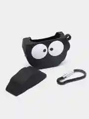Черный чехол для беспроводных наушников AirPods 1/2, силиконовый, с карабином
