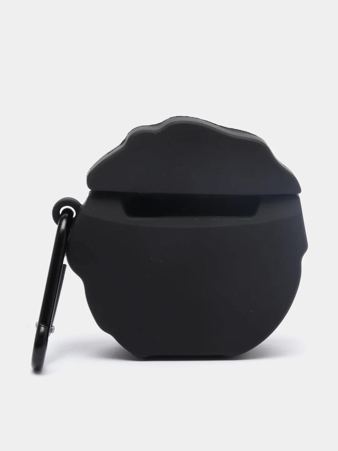 Черный чехол для беспроводных наушников AirPods 1/2, силиконовый, с карабином