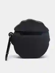 Черный чехол для беспроводных наушников AirPods 1/2, силиконовый, с карабином