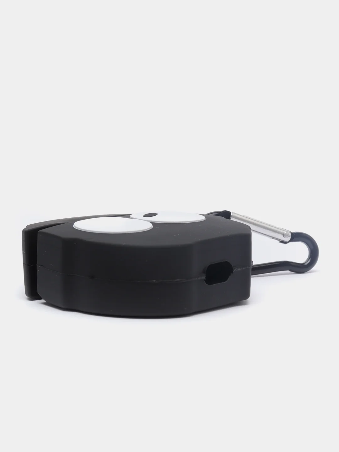 Черный чехол для беспроводных наушников AirPods 1/2, силиконовый, с карабином