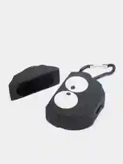 Черный чехол для беспроводных наушников AirPods 1/2, силиконовый, с карабином