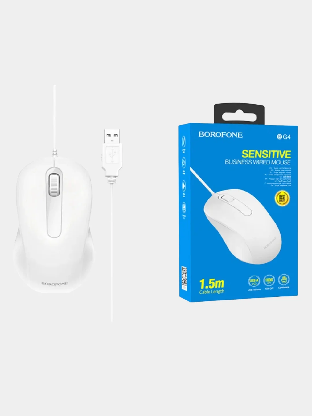 Черный проводная мышь компьютерная мышь Sensitive Borofone BG4