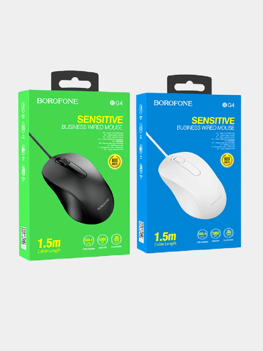 Черный проводная мышь компьютерная мышь Sensitive Borofone BG4