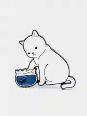 Оранжевый значки с котами (кошками, котятами), пин на одежду или рюкзак