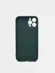 Оранжевый чехол силиконовый со стеклянной панелью для iPhone 12