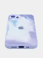 Лавандовый чехол силиконовый со стеклянной панелью для iPhone 12
