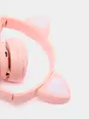 Розовый беспроводные детские наушники Cat Ear P47M со светящимися ушками