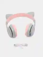 Серый беспроводные детские наушники Cat Ear P47M со светящимися ушками