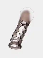 Насадка Toyfa XLover для увеличения размера,TPE, чёрная прозрачная, 11,5 см