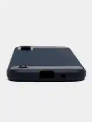 Темно-синий чехол Samsung A01 со вставками под карбон