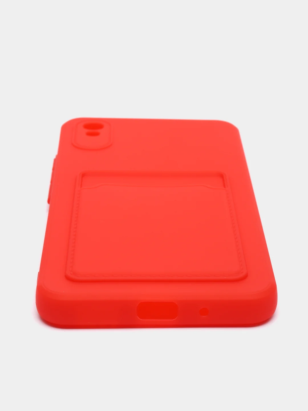 Красный чехол Xiaomi Redmi 9A, Сяоми Редми 9А, силиконовый, с карманом для карты
