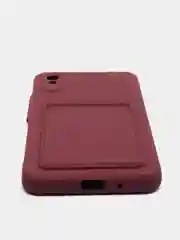 Бордовый чехол Xiaomi Redmi 9A, Сяоми Редми 9А, силиконовый, с карманом для карты