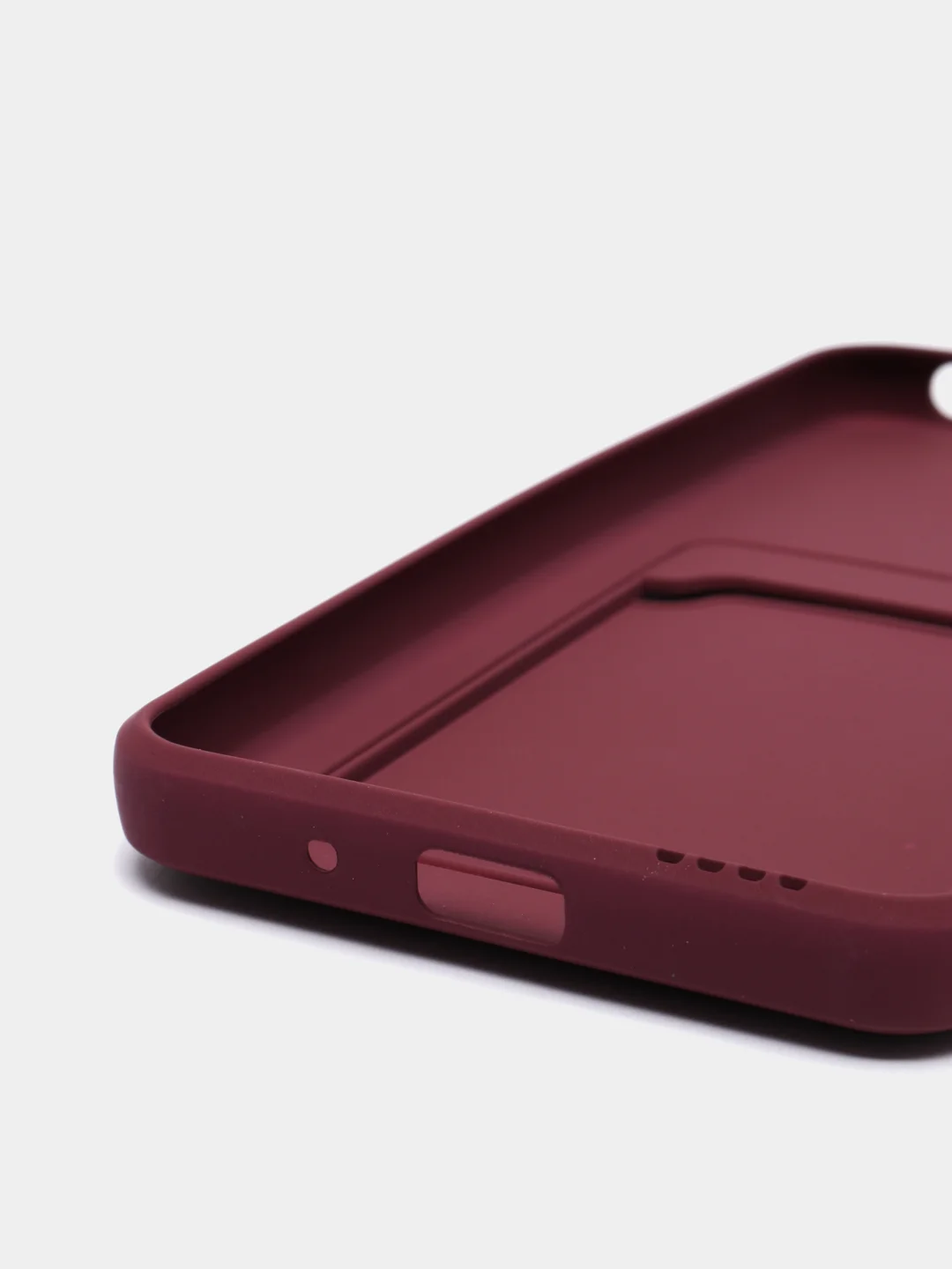 Бордовый чехол Xiaomi Redmi 9A, Сяоми Редми 9А, силиконовый, с карманом для карты