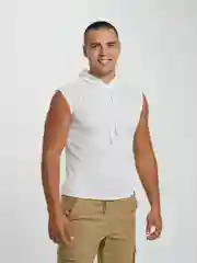 Белый майка мужская с капюшоном