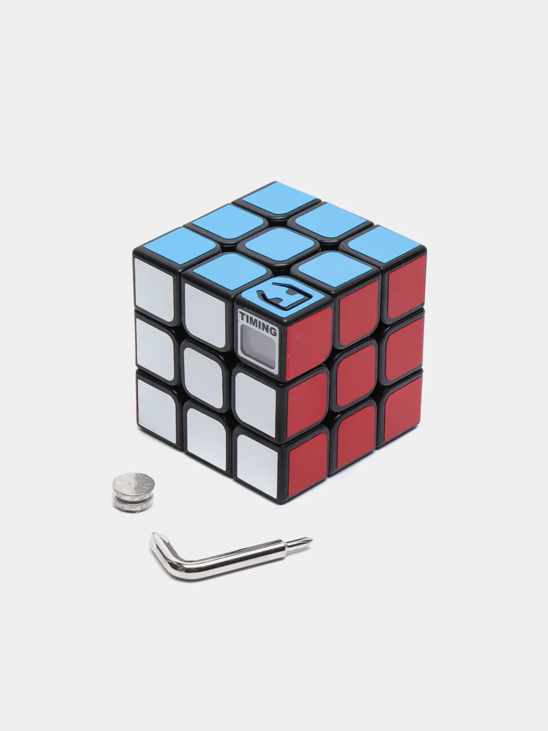 Черный головоломка "Кубик 3 x 3", со встроенным таймером, в пластиковой упаковке