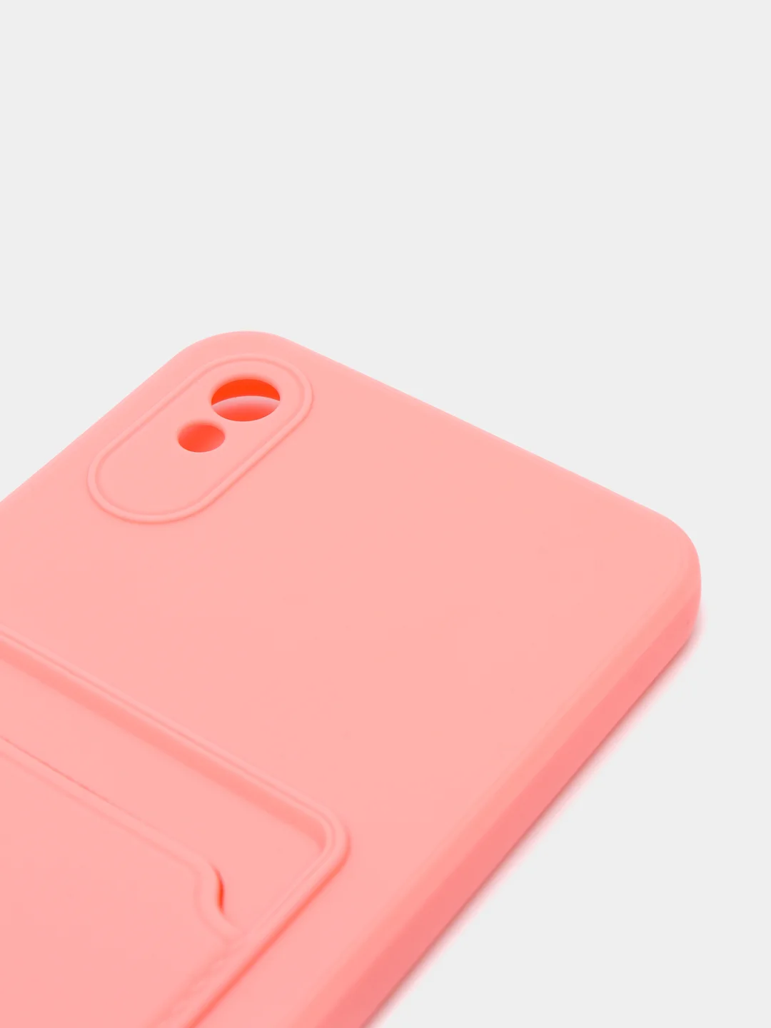 Розовый чехол Xiaomi Redmi 9A, Сяоми Редми 9А, силиконовый, с карманом для карты