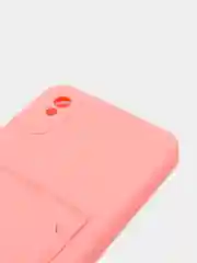 Розовый чехол Xiaomi Redmi 9A, Сяоми Редми 9А, силиконовый, с карманом для карты