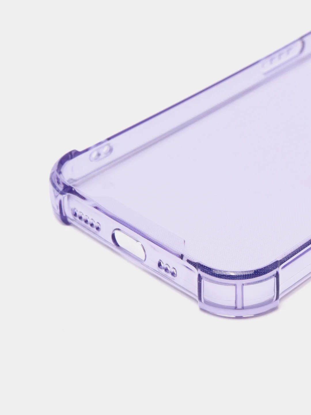 Фиолетовый силиконовый прозрачный противоударный, неоновый чехол для iPhone 11 / 12 с защитой камеры