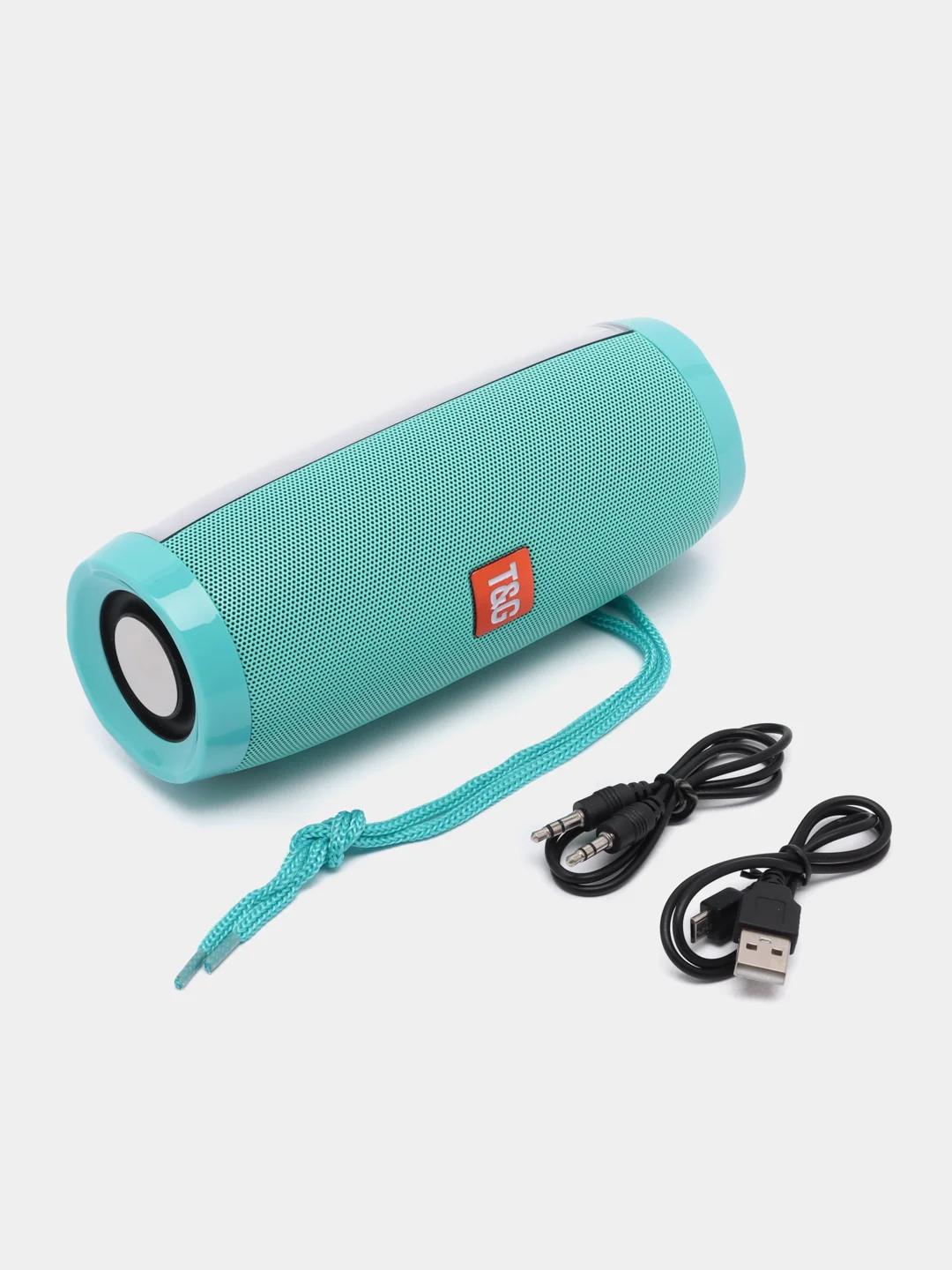 Бирюзовый портативная беспроводная колонка Bluetooth TG 157 с радио приемником