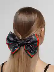 Черный заколка женская "Бантик"