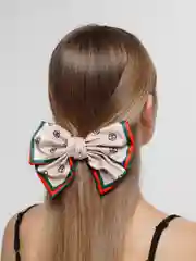 Бежевый заколка женская "Бантик"
